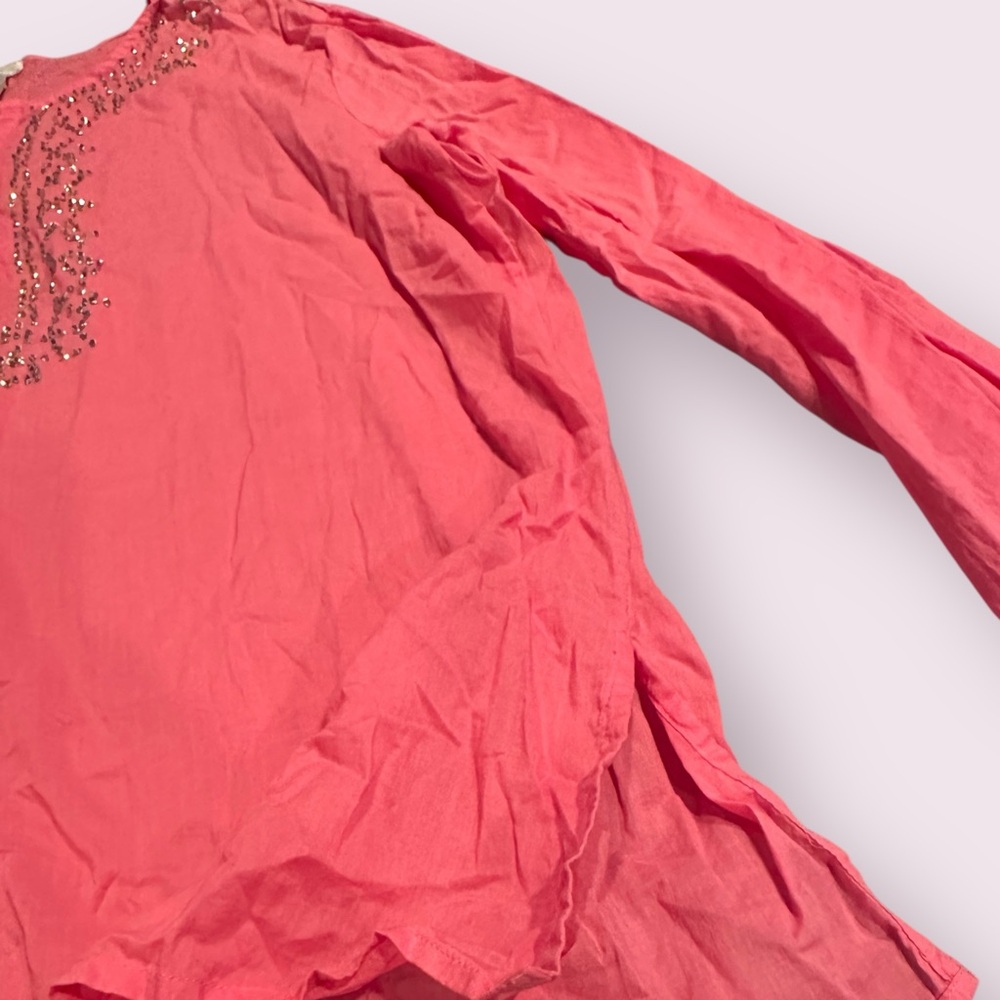 Women's Old Navy Summer 2005 Pink Blouse with Sparkle Accents Sz Large - Picture 5 of 12